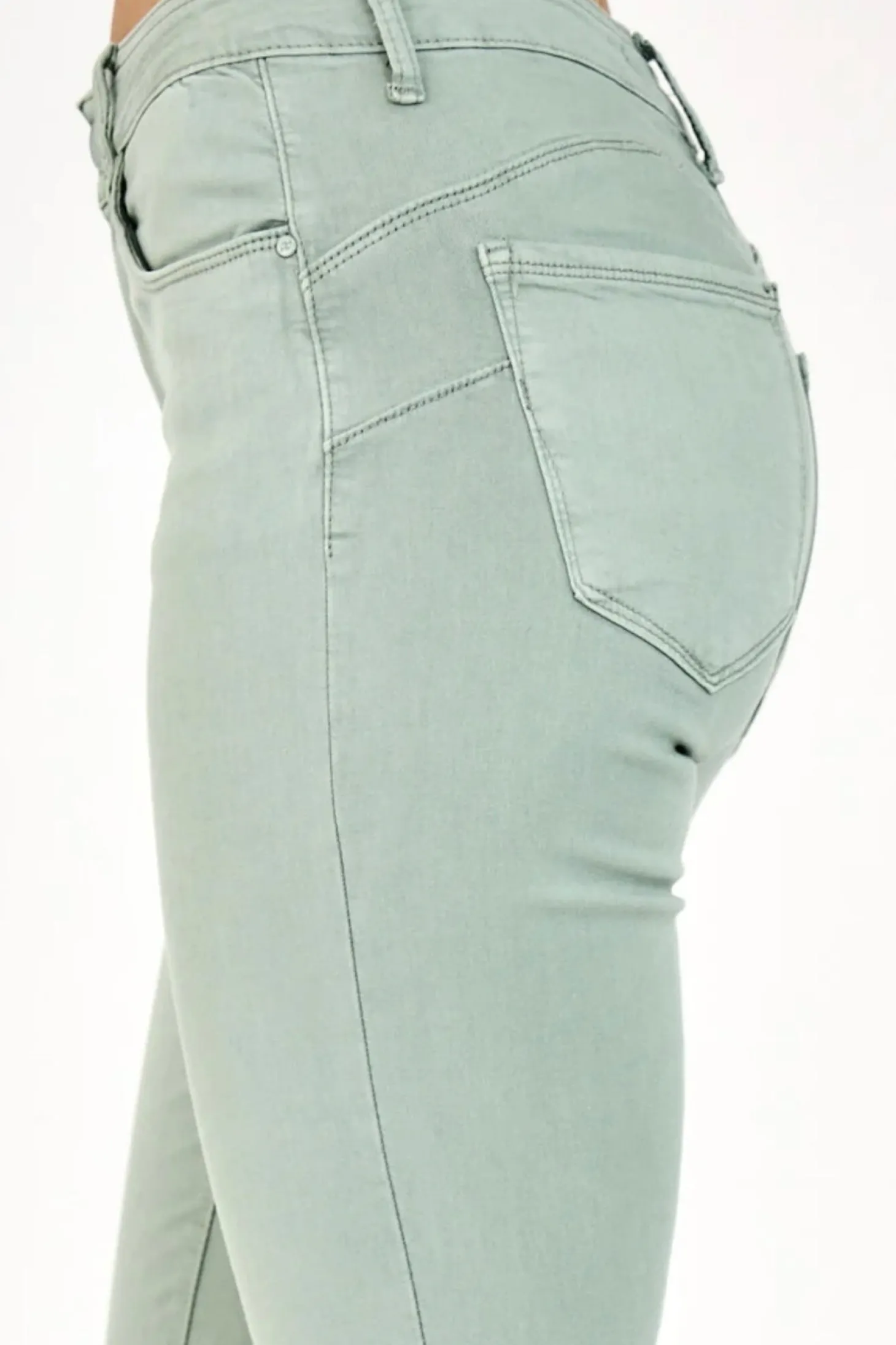 Anna High Rise Jeans - Sage - AL1