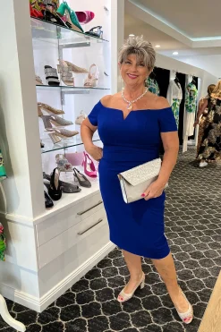 Ariella Crepe Dress - Royal - Z8