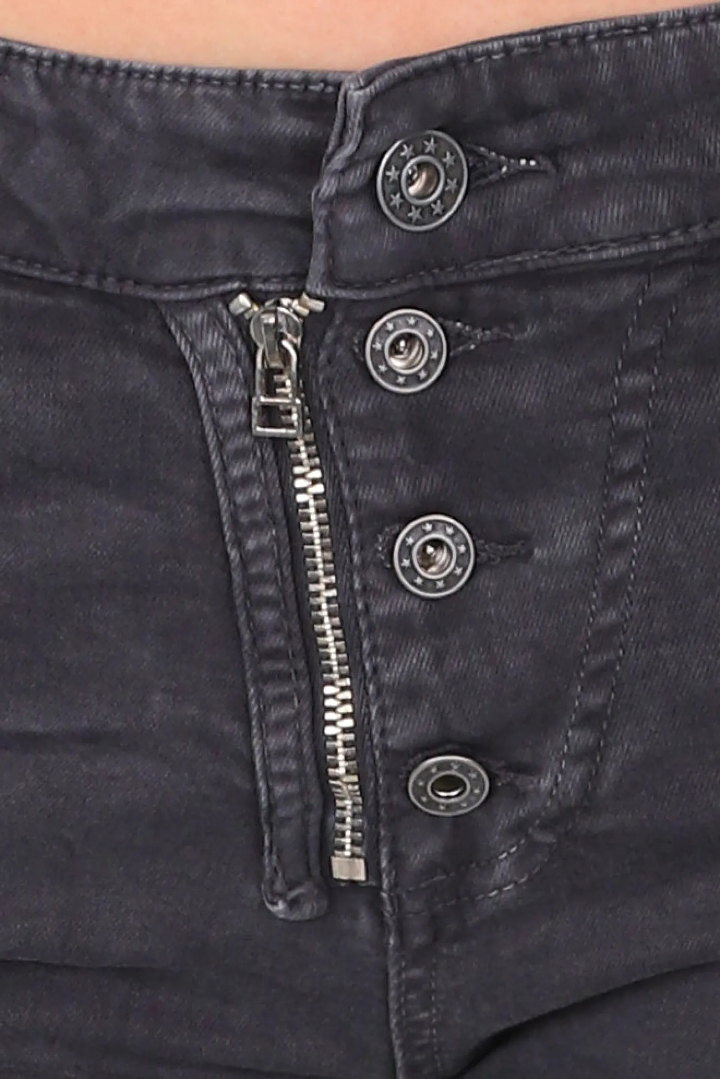 Classic Button Jeans - Charcoal - IS10