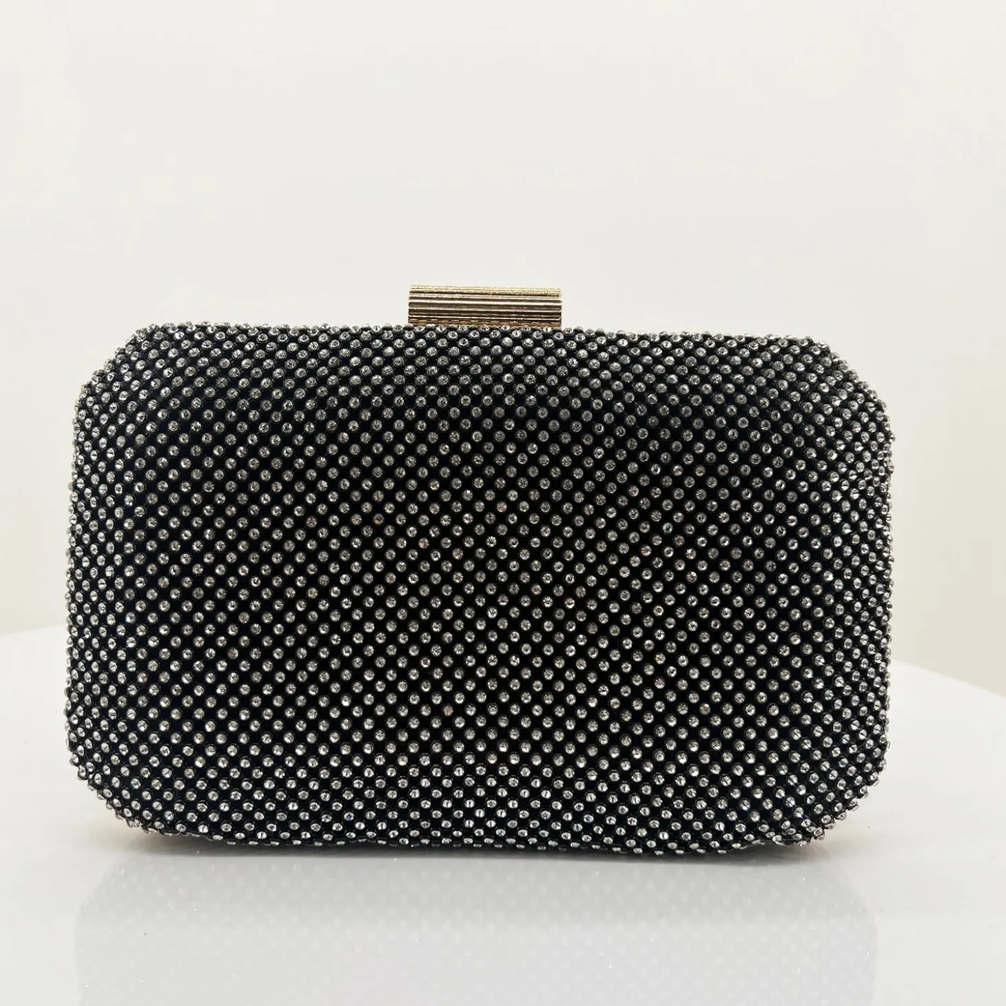 Diamante Mesh Clutch - Black Crystal - AD17