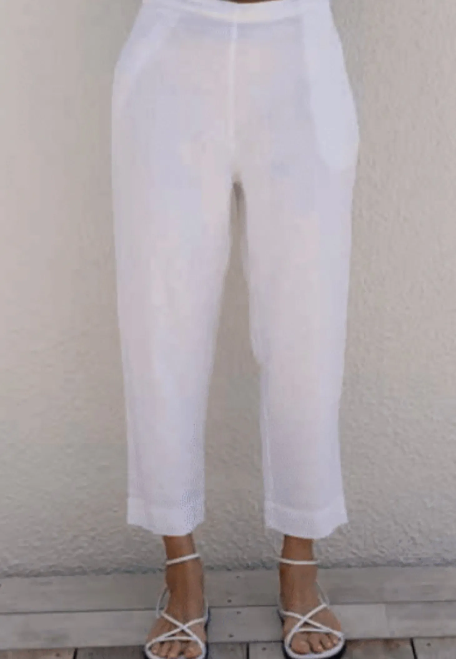 Flat Front 7/8 Pant - White - SS15