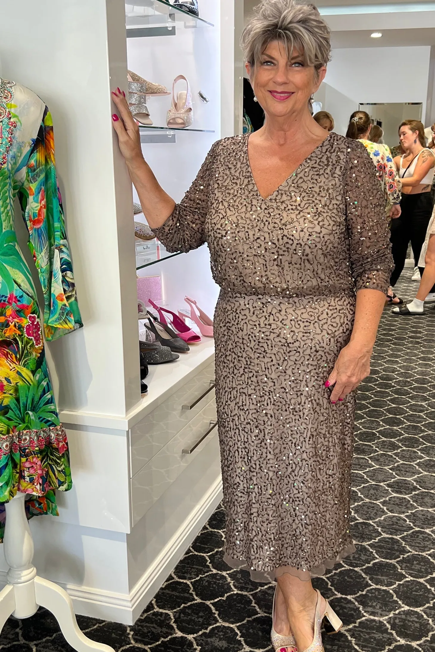Olympia Sequin Dress | Pewter | JH2