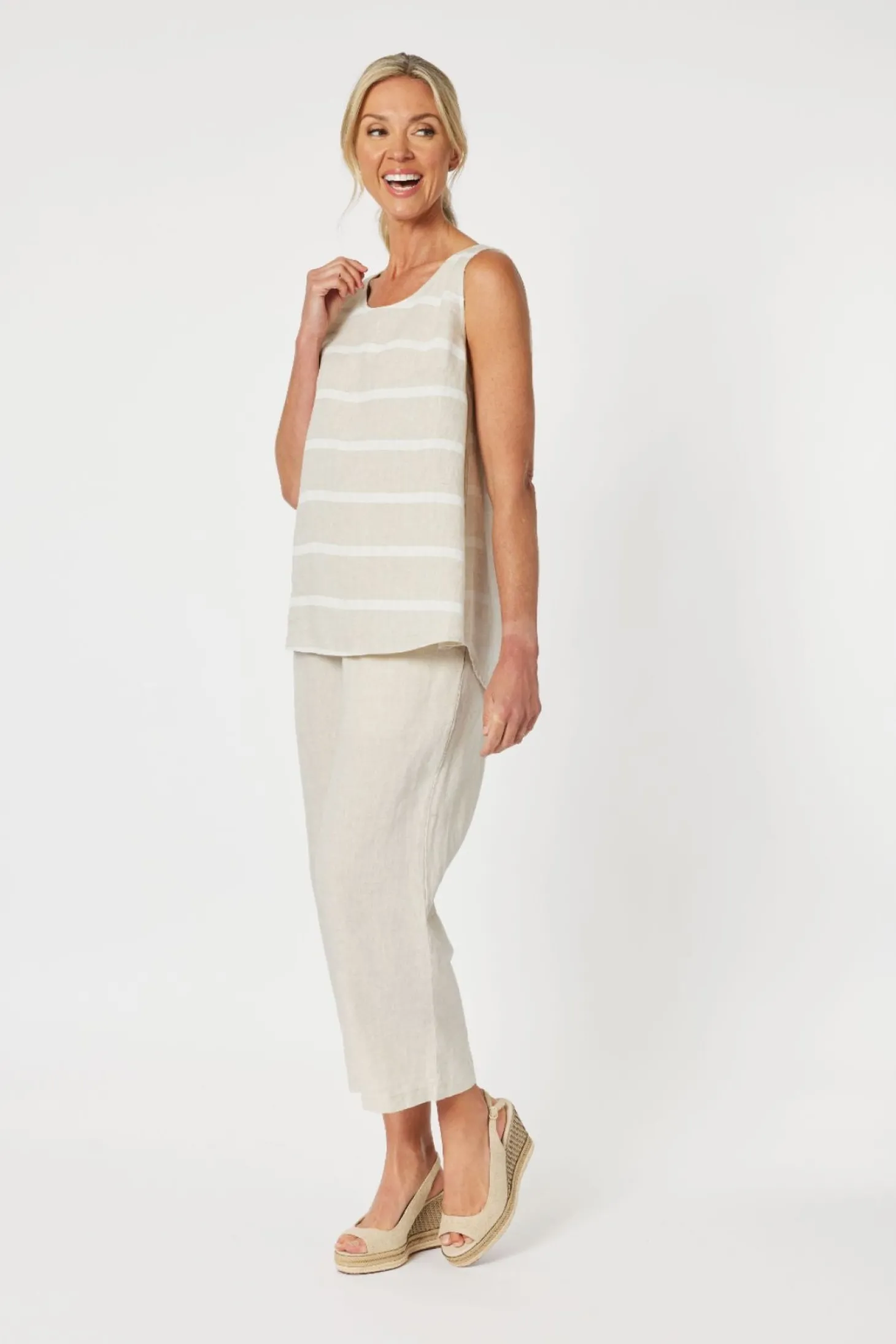 Patio Stripe Tank - Natural - GS12