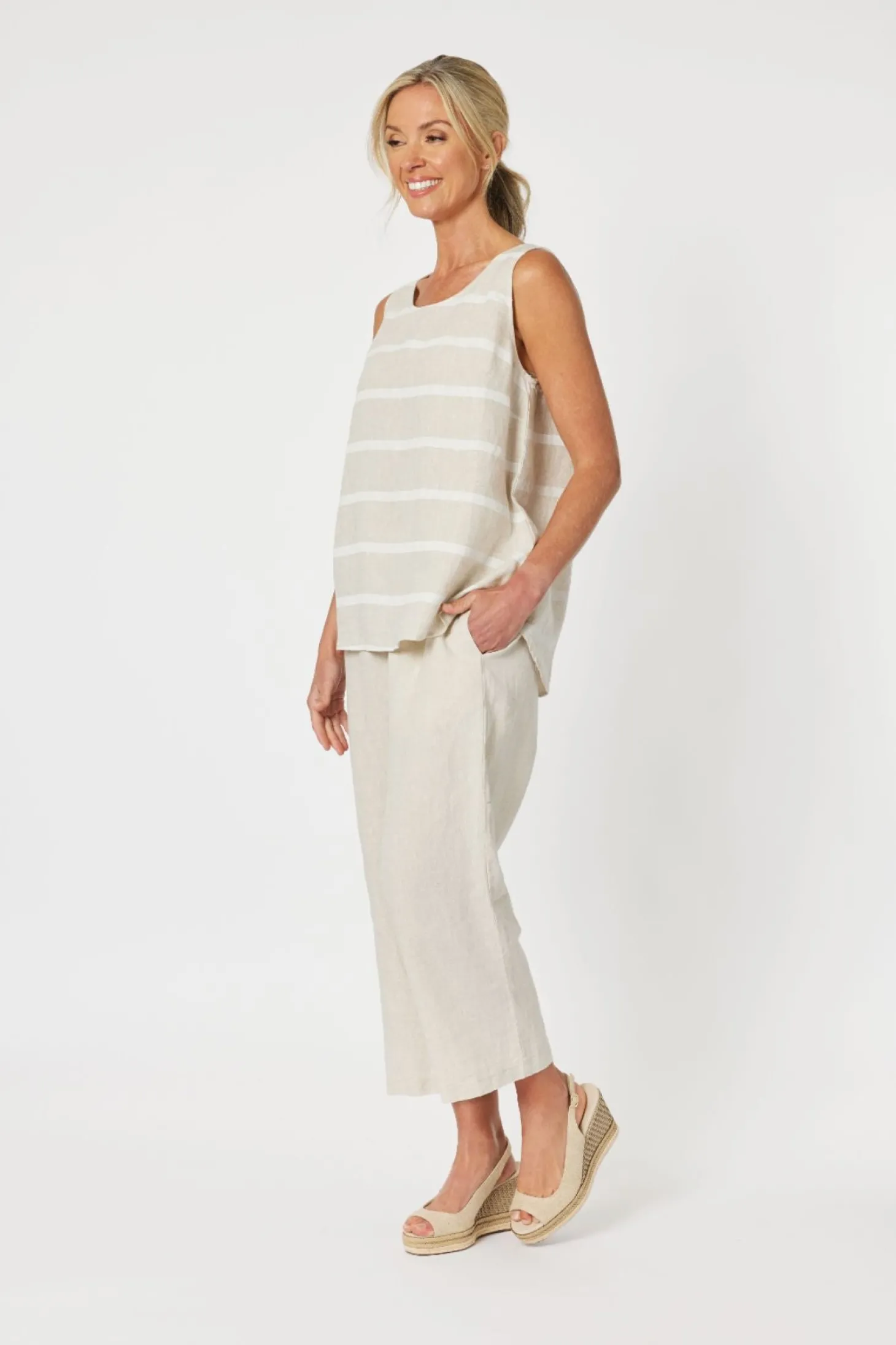 Patio Stripe Tank - Natural - GS12