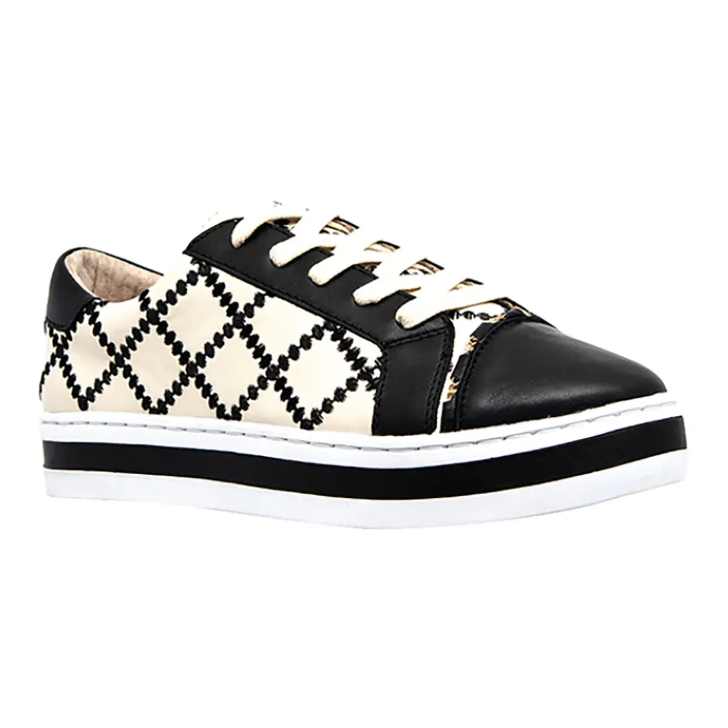 Pleat Sneaker - Black/Cream - AE19