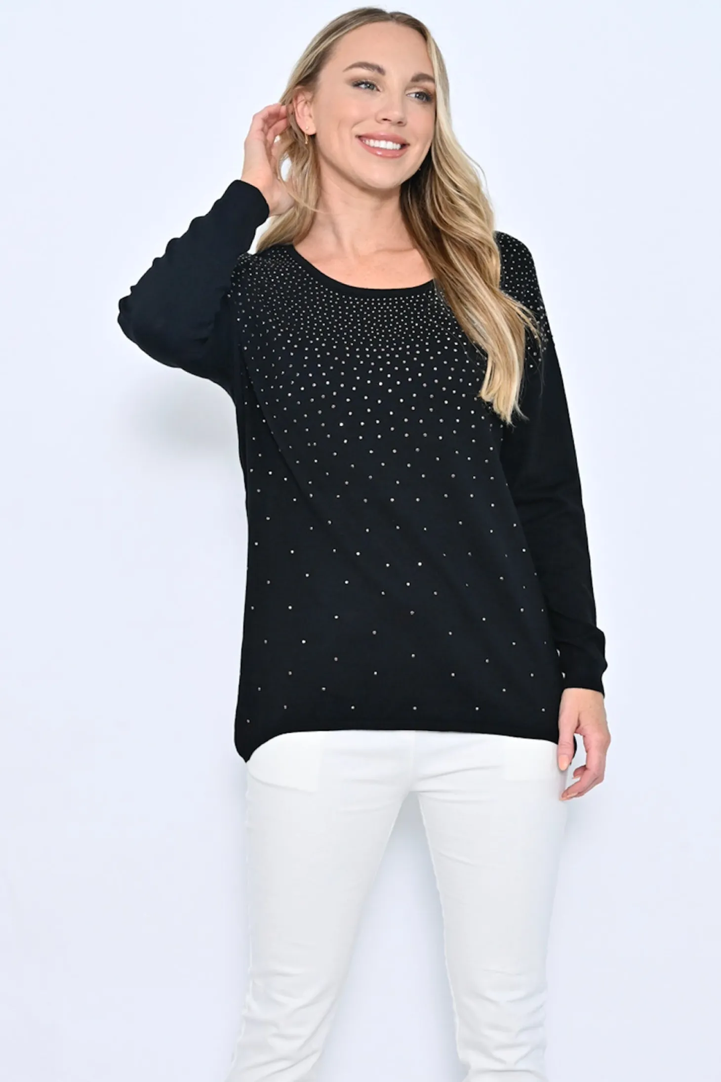 Presley Beaded Knit - Black- CC6