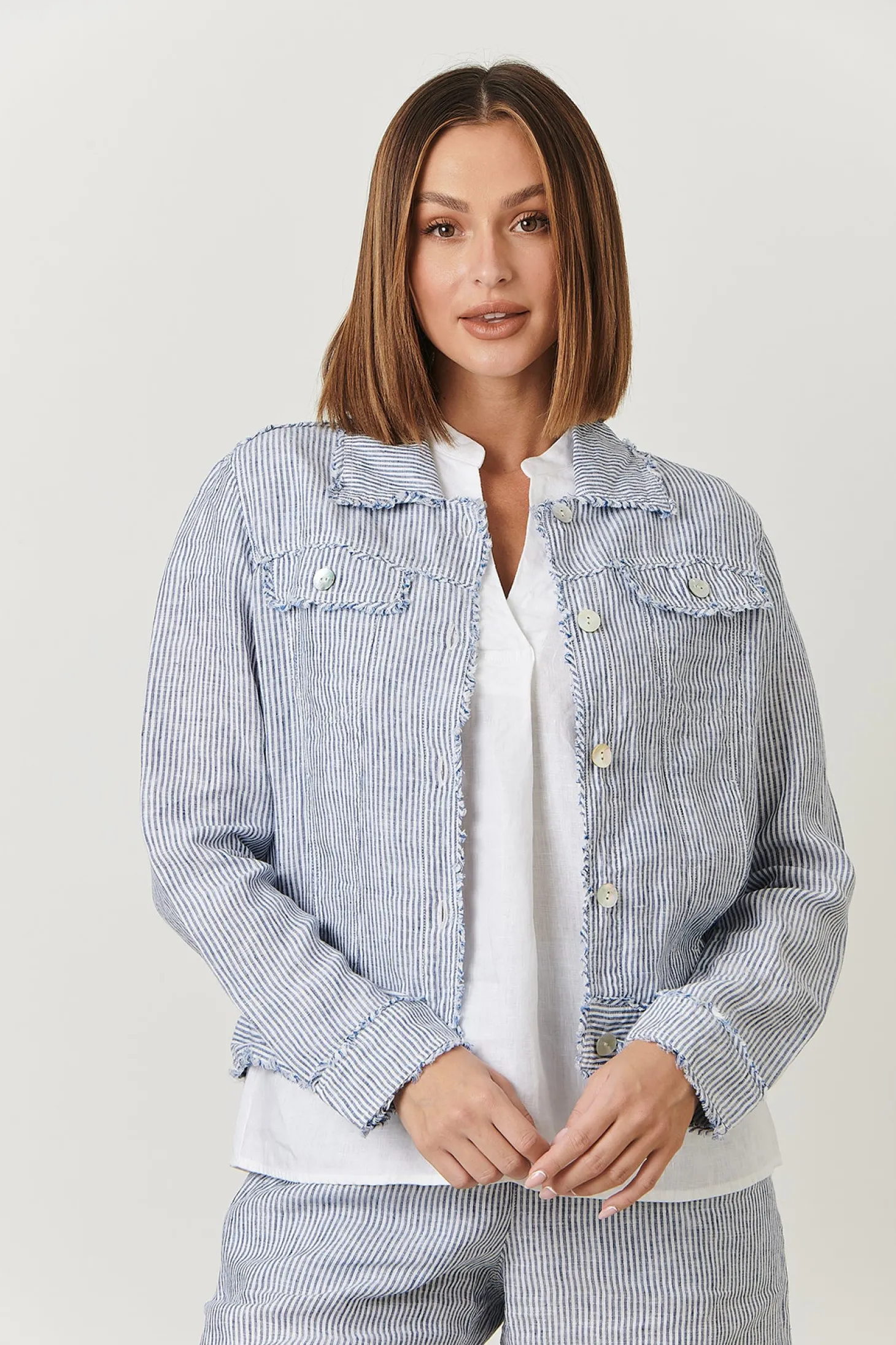 Sail Linen Button Jacket - OJ30