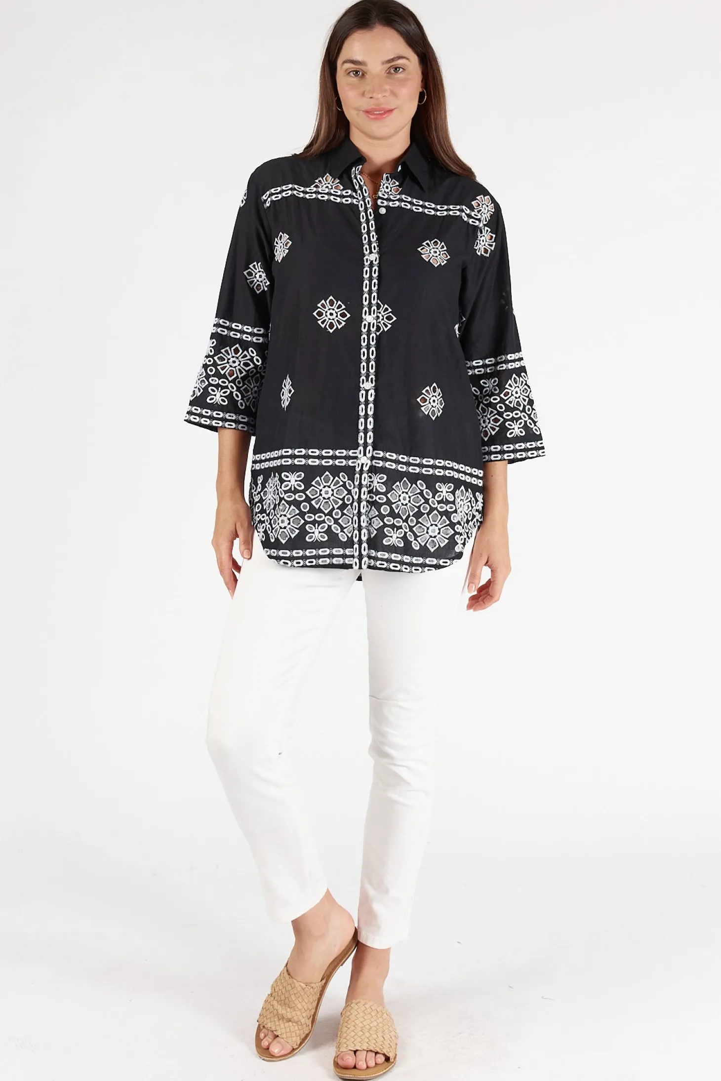 St Lucia Shirt - Black - LS11